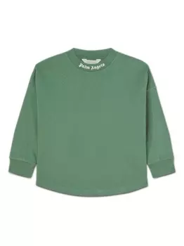 Palm Angels Kids футболка с логотипом, зеленый