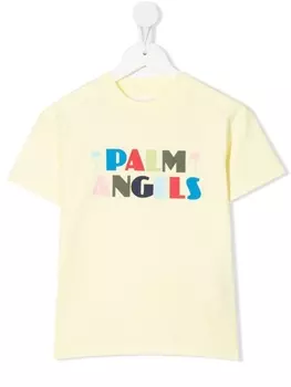 Palm Angels Kids футболка с логотипом, желтый