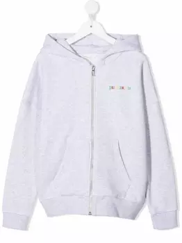 Palm Angels Kids худи на молнии с логотипом, серый
