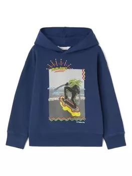 Palm Angels Kids худи с фотопринтом, синий