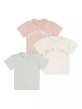 Palm Angels Kids комплект из двух футболок с логотипом, розовый