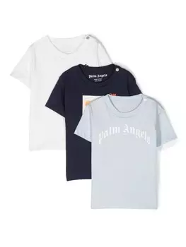 Palm Angels Kids комплект из трех футболок, синий