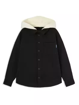 Palm Angels Kids куртка с капюшоном и принтом, черный