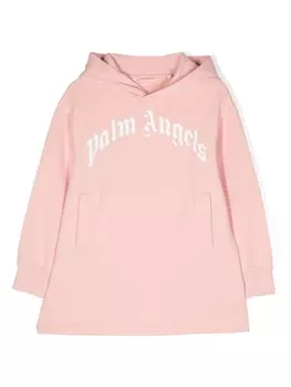 Palm Angels Kids logo-print detail hoodie, розовый
