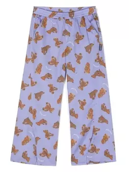 Palm Angels Kids пижамные брюки с принтом, фиолетовый