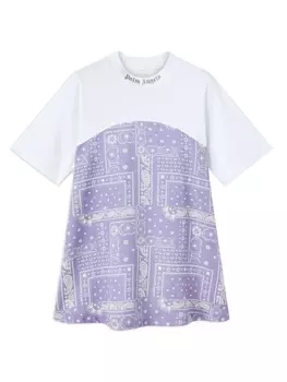 Palm Angels Kids платье-футболка Astro Paisley, фиолетовый