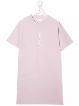 Palm Angels Kids платье-футболка с логотипом, розовый