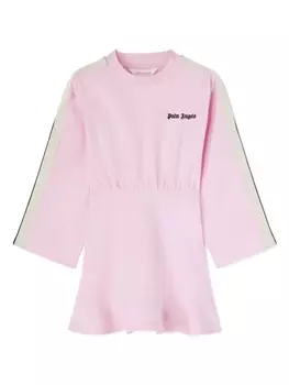Palm Angels Kids платье с круглым вырезом и принтом, розовый