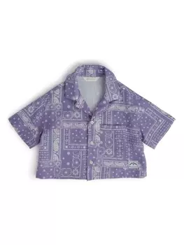 Palm Angels Kids рубашка с принтом пейсли Astro, фиолетовый