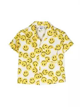 Palm Angels Kids рубашка с принтом, желтый
