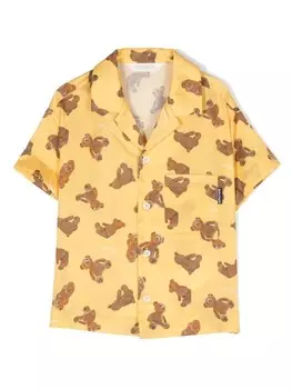 Palm Angels Kids рубашка с принтом, желтый