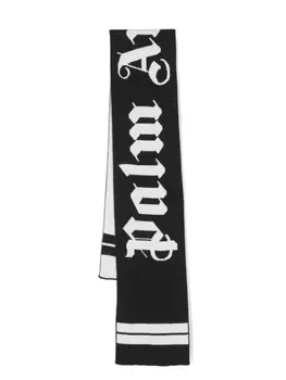 Palm Angels Kids шарф с логотипом, черный