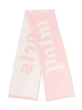 Palm Angels Kids шарф с вышитым логотипом, розовый