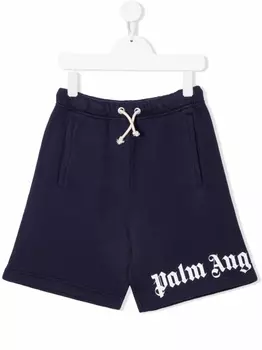 Palm Angels Kids шорты с логотипом, синий