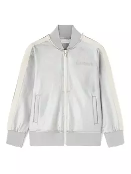 Palm Angels Kids спортивная куртка с эффектом металлик и вышитым логотипом, серебристый