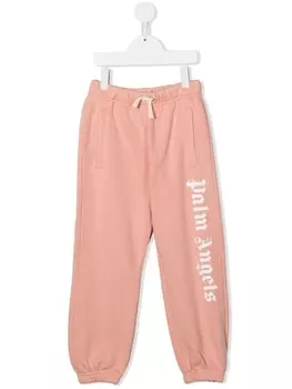 Palm Angels Kids спортивные брюки с кулиской и логотипом, розовый