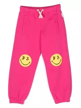 Palm Angels Kids спортивные брюки с принтом Smiley, розовый