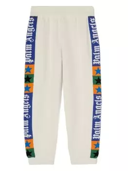 Palm Angels Kids спортивные брюки с жаккардовым логотипом, белый
