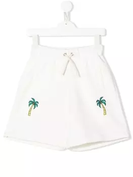 Palm Angels Kids спортивные шорты с принтом, белый