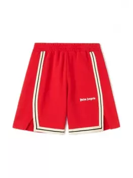 Palm Angels Kids спортивные шорты в полоску, красный