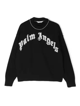 Palm Angels Kids свитер с логотипом, черный