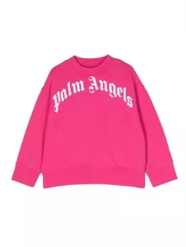 Palm Angels Kids толстовка из органического хлопка с логотипом, розовый