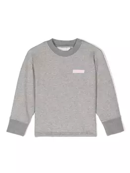 Palm Angels Kids толстовка Lurex с открытой спиной, серый