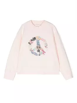 Palm Angels Kids толстовка с графичным принтом, розовый