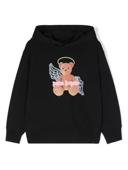 Palm Angels Kids толстовка с капюшоном Bear Angel, черный