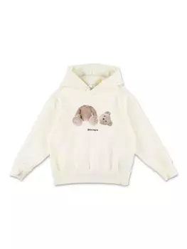 Palm Angels Kids толстовка с капюшоном «Медведь», нейтральный цвет