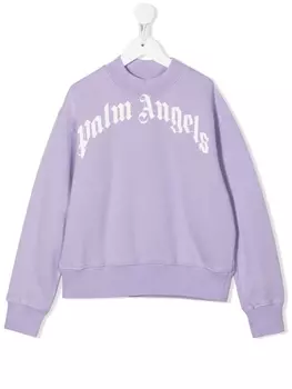 Palm Angels Kids толстовка с логотипом, фиолетовый
