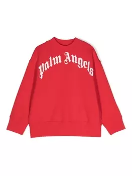 Palm Angels Kids толстовка с логотипом, красный