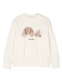 Palm Angels Kids толстовка с логотипом, нейтральный цвет