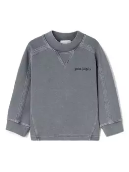 Palm Angels Kids толстовка с логотипом, серый