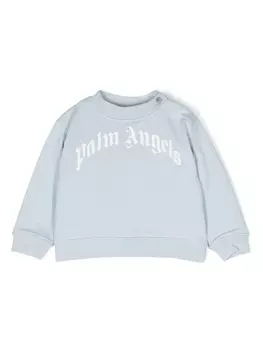 Palm Angels Kids толстовка с логотипом, синий