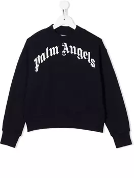 Palm Angels Kids толстовка с логотипом, синий