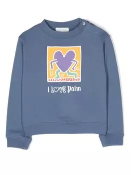 Palm Angels Kids толстовка с принтом из коллаборации с Keith Haring, синий