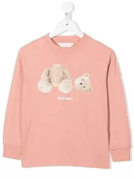 Palm Angels Kids толстовка с принтом, розовый