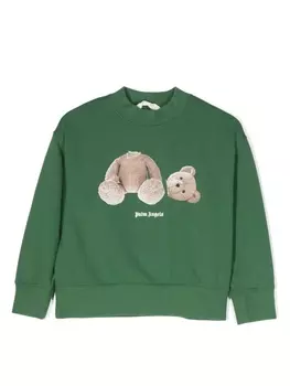 Palm Angels Kids толстовка с принтом Teddy Bear, зеленый