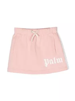 Palm Angels Kids юбка с кулиской и логотипом, розовый