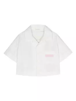 Palm Angels Kids укороченная рубашка Bear Angel, белый