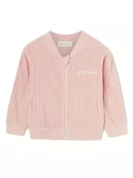 Palm Angels Kids вельветовый бомбер, розовый