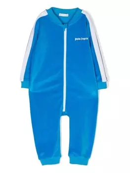 Palm Angels Kids велюровый спортивный комбинезон, синий