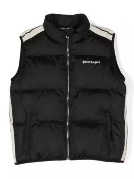 Palm Angels Kids жилет с вышитым логотипом, черный