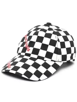 Palm Angels клетчатая кепка Damier с логотипом, черный