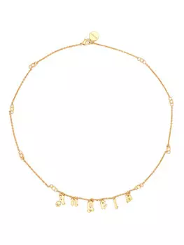 Palm Angels колье Angels с логотипом, золотой