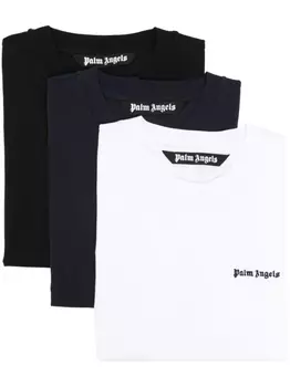 Palm Angels комплект из двух футболок с вышитым логотипом, синий