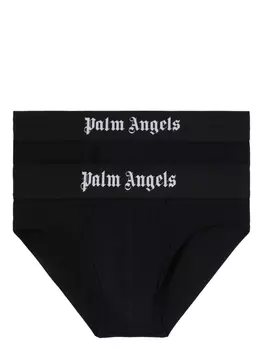 Palm Angels комплект из двух трусов-брифов с логотипом, черный