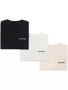 Palm Angels комплект из трех футболок с вышитым логотипом, нейтральный цвет
