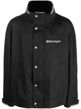 Palm Angels куртка на пуговицах с логотипом, черный
